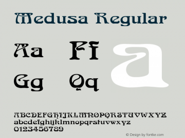 Medusa Regular Converted from C:\3083\MEDUSA__.TF1 by ALLTYPE Font Sample