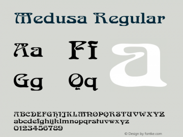 Medusa Regular Converted from C:\3083\MEDUSA__.TF1 by ALLTYPE图片样张