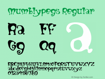 Mumblypegs Regular Type Tool Font Sample
