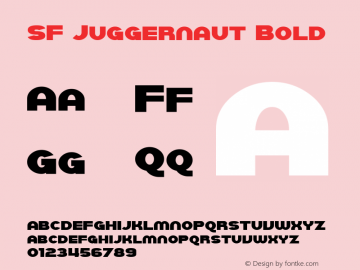SF Juggernaut Bold Version 1.1 Font Sample