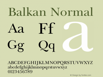 Balkan Normal 001.001 Font Sample