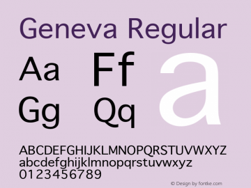 Geneva Regular 1.0 Font Sample