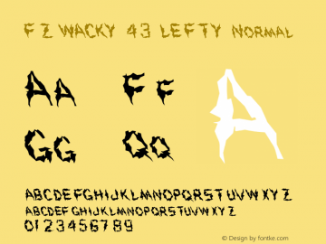 FZ WACKY 43 LEFTY Normal 1.000 Font Sample
