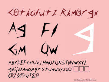 Cuneifont Regular Altsys Metamorphosis:9-07-92 Font Sample