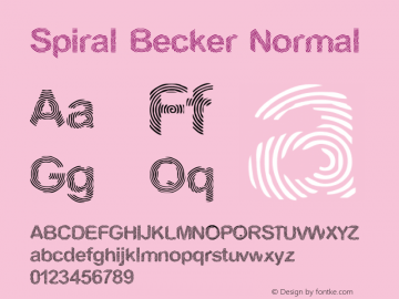 Spiral Becker Normal 1.0 Tue Mar 16 14:34:31 1999 Font Sample
