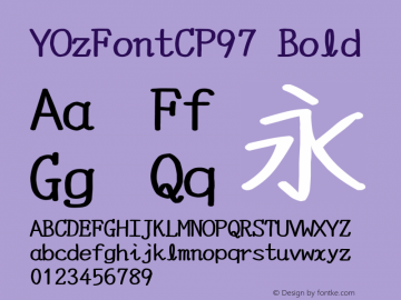 YOzFontCP97 Bold Version 12.00 Font Sample