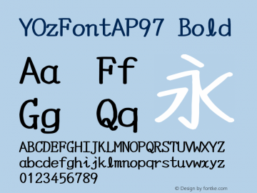 YOzFontAP97 Bold Version 12.00 Font Sample