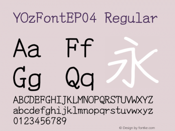 YOzFontEP04 Regular Version 12.02 Font Sample