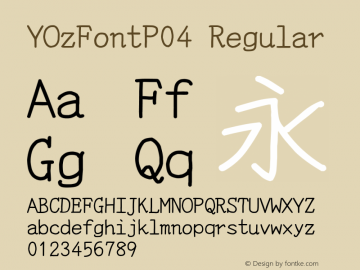 YOzFontP04 Regular Version 12.02 Font Sample