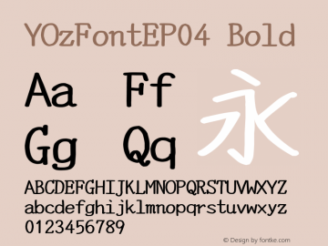 YOzFontEP04 Bold Version 12.02 Font Sample