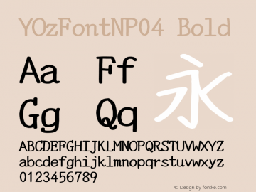 YOzFontNP04 Bold Version 12.02 Font Sample