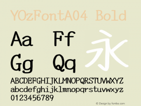 YOzFontA04 Bold Version 12.02 Font Sample