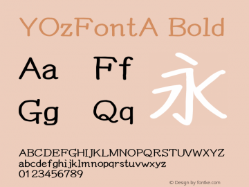 YOzFontA Bold Version 12.06图片样张
