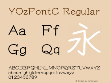 YOzFontC Regular Version 12.06 Font Sample