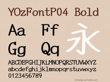 YOzFontP04 Bold Version 12.06 Font Sample