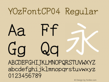 YOzFontCP04 Regular Version 12.06 Font Sample