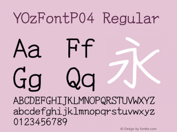 YOzFontP04 Regular Version 12.06 Font Sample