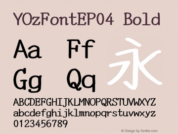 YOzFontEP04 Bold Version 12.06 Font Sample