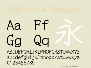 YOzFont04 Regular Version 12.06图片样张