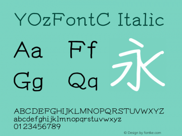 YOzFontC Italic Version 12.12 Font Sample