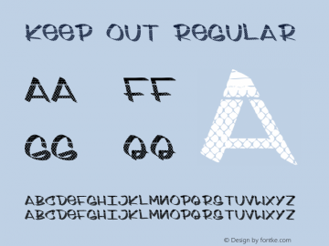 Keep Out Regular Version 1.0 Font Sample
