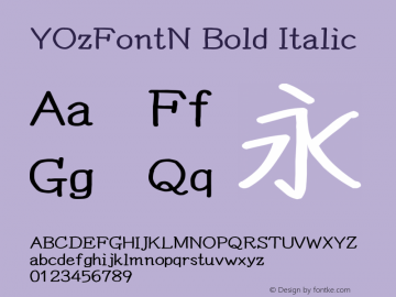 YOzFontN Bold Italic Version 12.12图片样张