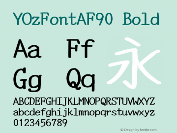 YOzFontAF90 Bold Version 12.12图片样张