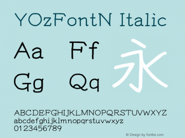 YOzFontN Italic Version 12.14图片样张