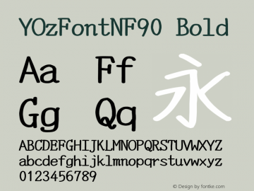 YOzFontNF90 Bold Version 12.14 Font Sample