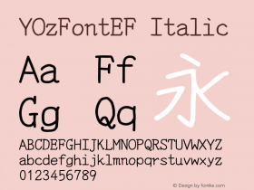 YOzFontEF Italic Version 12.18图片样张