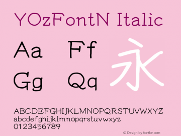 YOzFontN Italic Version 12.18图片样张