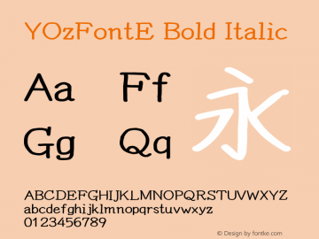 YOzFontE Bold Italic Version 12.18图片样张