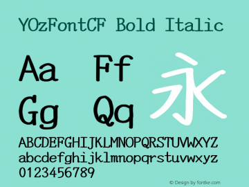 YOzFontCF Bold Italic Version 12.18图片样张