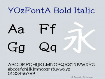 YOzFontA Bold Italic Version 12.18图片样张