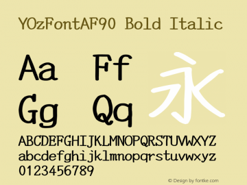 YOzFontAF90 Bold Italic Version 12.18图片样张