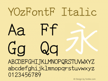 YOzFontF Italic Version 12.18图片样张