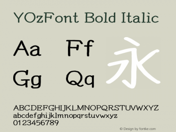 YOzFont Bold Italic Version 12.18图片样张