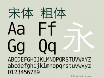 宋体 粗体 Version 6.0d4e1 Font Sample