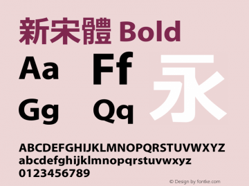新宋体 Bold Version 3.03 Font Sample