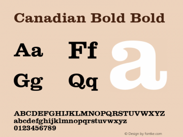 Canadian Bold Bold Unknown Font Sample