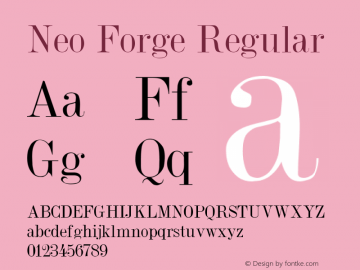 Neo Forge Regular Unknown Font Sample
