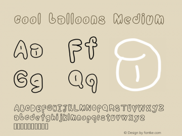 cool balloons Medium Version 1.0 Font Sample