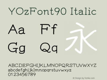 YOzFont90 Italic Version 12.18图片样张