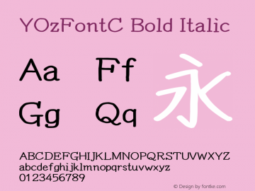 YOzFontC Bold Italic Version 12.18图片样张