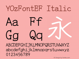 YOzFontEF Italic Version 12.18图片样张