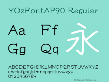 YOzFontAP90 Regular Version 13.0 Font Sample