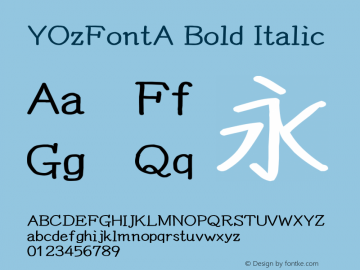 YOzFontA Bold Italic Version 13.0图片样张