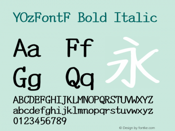 YOzFontF Bold Italic Version 13.0图片样张