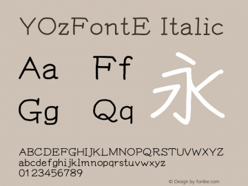 YOzFontE Italic Version 13.0图片样张