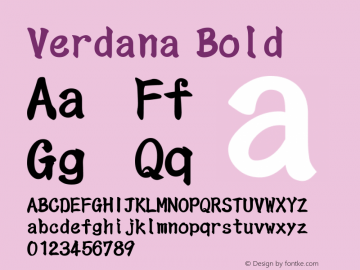 Verdana Bold Version 5.01x图片样张